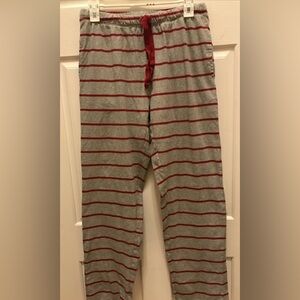 Burt’s Bees men’s red and gray stripe pajama bottoms - size M